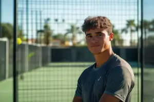quite person relaxed in padel club